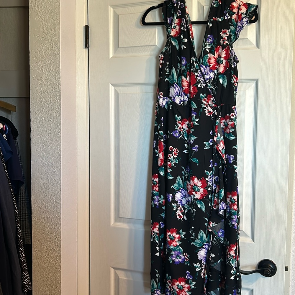 Maxi wrap front dress